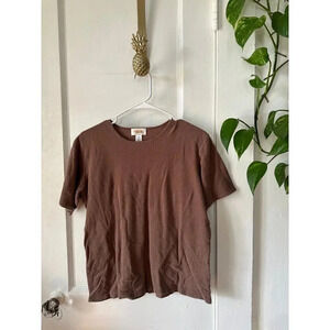 Talbots Women’s size medium brown short sleeve shirt
